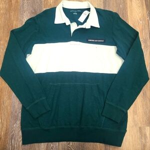American Eagle Long Sleeve 90s Style Polo Mens Size L NEW WITH TAGS
